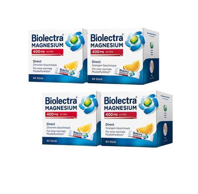 독일 바이오렉트라 마그네슘 400mg 울트라 60포 x 4개 레몬