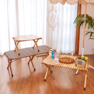 코드리빙 컨버터블 비치목 접이식 캠핑 캠핑용 테이블 우드 롤테이블 A60LR 4종