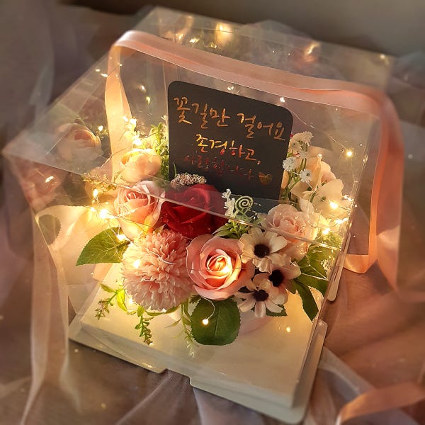 돈케이크 돈나오는 뽑는 반전 용돈박스 부모님 생신 환갑 생일선물 용돈이벤트 핑크 꽃길