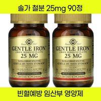 2개 솔가 철분 젠틀 아이언 25mg 베지캡슐 90정 어지러움예방 아기철분제 임산부영양제