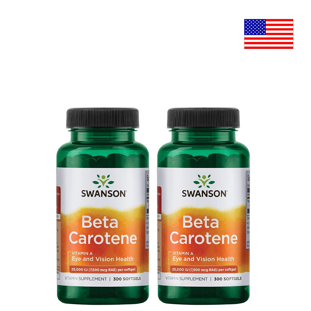 미국 Swanson beta-carotene <b>베타카로틴 25000IU</b> 300캡슐 x 2통