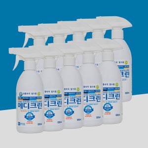 메디크린 살균소독제 500ml X 10개(FDA등록 뿌리는 살균소독제 무알콜 부방부제) + 100ml X 3개