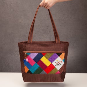 고급 누빔 조각보 꽃자수 전통 가방 (숄더백/쇼퍼백)