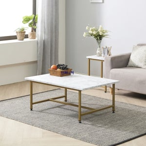 국내제작 트렌디한 거실 소파테이블 쇼파 좌식 골드 블랙 대리석무늬