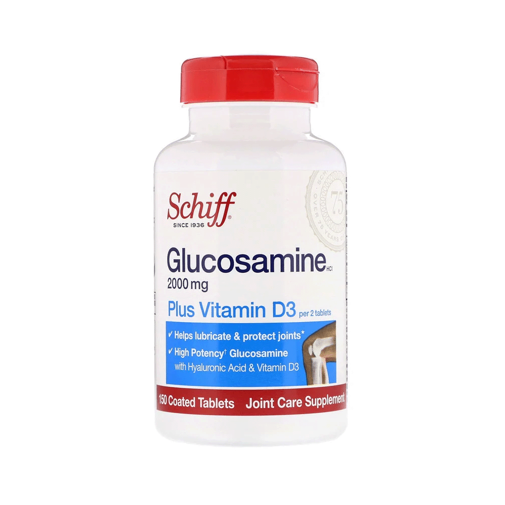 <b>Schiff</b> <b>쉬프</b> 글루코사민 비타민D3 히알루론산 2000mg 150정 <b>마그네슘</b> 셀룰로스 티타늄 함유