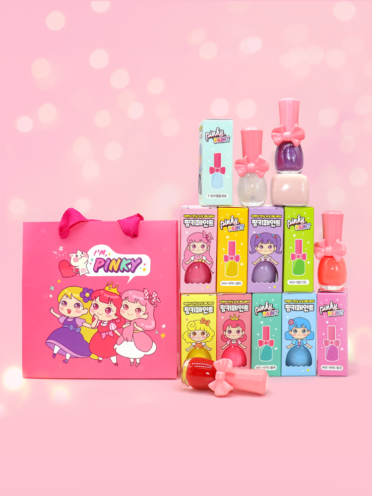 아임핑키 핑키페인트 14종 세트(9ml x 14개) 유아 매니큐어 키즈 네일스티커 네일아트