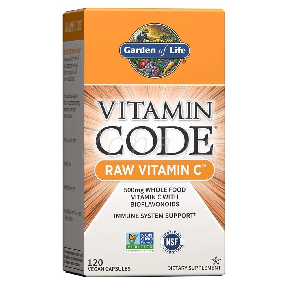 가든오브라이프 <b>비타민</b> 코드 <b>Raw</b> vitamin <b>C 500mg</b> 120베지캡슐 Garden of Life Vitamin <b>C</b>