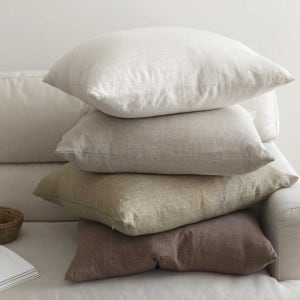 쿠션스토리 유럽산 아마린넨 쿠션 커버 아이보리 40x40