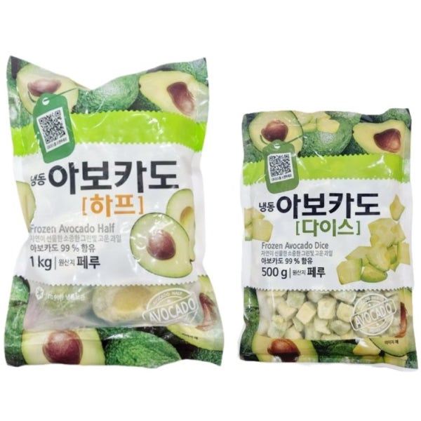 아보카도 하프컷 다이스 1kg 냉동아보카도 샐러드 퓨레