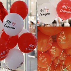 홍보풍선(500개입) 인쇄 라운드 펄 풍선 제작 로고 홍보 행사장 오픈