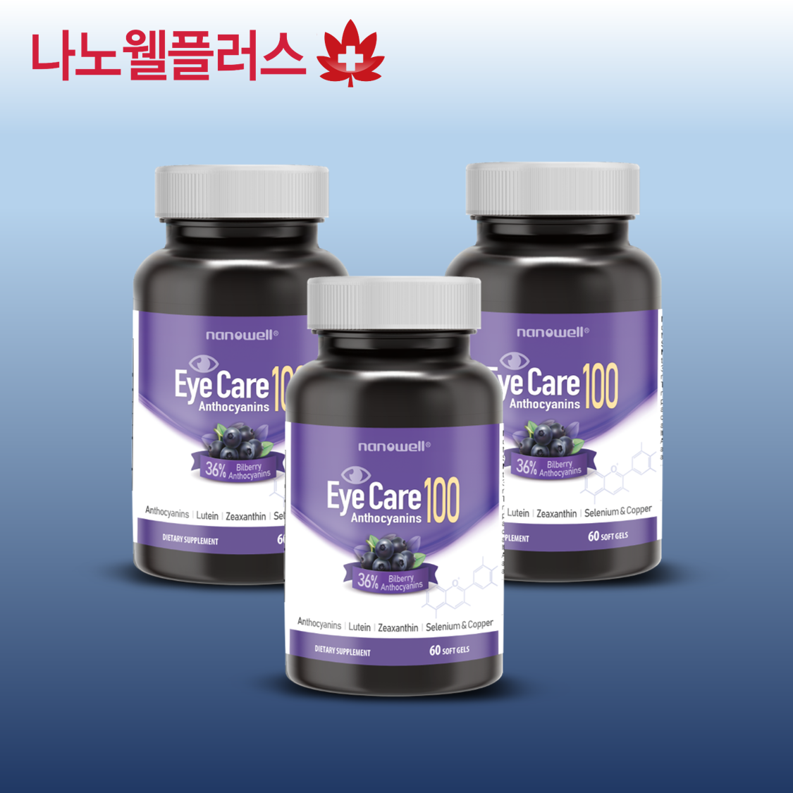 나노웰 <b>아이케어</b> 100, 60캡슐 3병