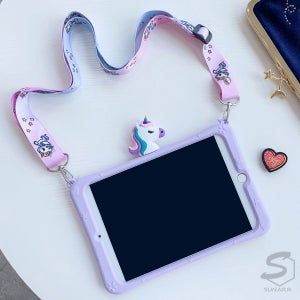 아이패드 프로1세대 9.7인치 A1673 A1674 유니콘 캐릭터 스탠드 스트랩 실리콘 케이스