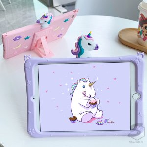 아이패드8세대 10.2인치 A2270 A2429 유니콘 캐릭터 스탠드 스트랩 실리콘 케이스