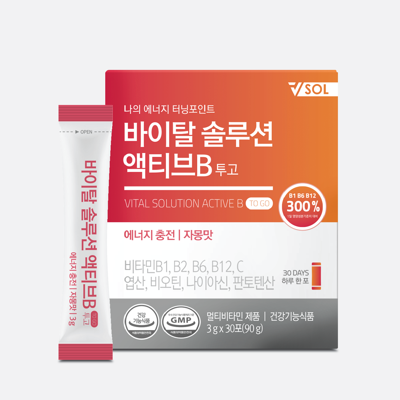 <b>바이탈솔루션</b> 액티브B 투고 30포, 1개