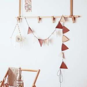 감성캠핑 가죽 삼각 가랜드 차박 파티플래그