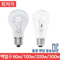 백열구 백열등 램프 전구 60w 100w 200w 300w