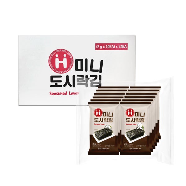 해농 미니 도시락김 2g 240봉 업소용 짜지않고 부드러운 조미김