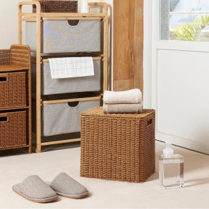 [JAJU/자주] 데일리 수납 바스켓_뚜껑형_34x26x32cm_내추럴