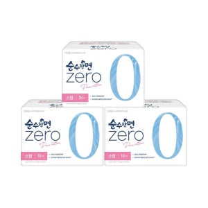 깨끗한나라 순수한면 제로 울트라 소형 18Px3팩 생리대
