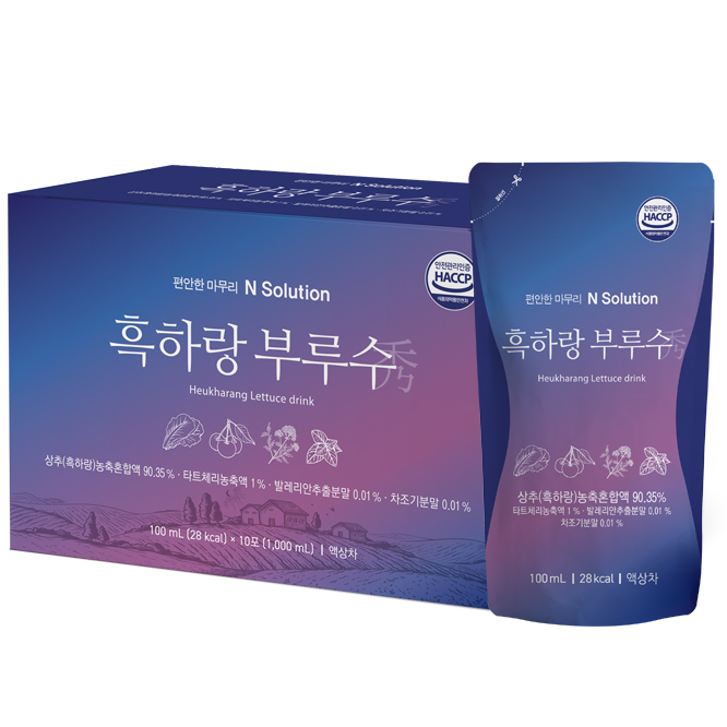 이너셋 흑하랑 부루수 100ml 10포 x 1박스 / 상추 타트체리 락투신 액상차 숙면