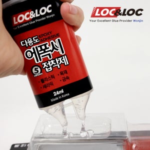 록앤록 에폭시 접착제 주사기 24ml 투명 고점도 다용도 순간접착제 초강력 본드 플라스틱 세라믹 목재 금속 가죽 유리 도자기 고무