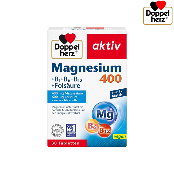 [당일발송] 독일 도펠헤르츠 액티브 <b>마그네슘 400</b>mg 30개입 독일 Doppelherz <b>Magnesium 400</b>mg 30st