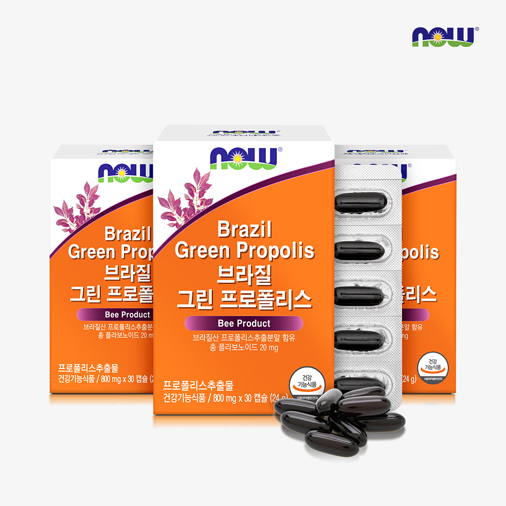 <b>나우푸드</b> 브라질 그린 <b>프로폴리스</b> 30캡슐 3박스 3개월분
