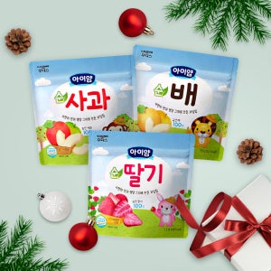 아이얌 동결건조 순과일칩세트 (순딸기, 순배, 순사과 각 3개씩 총 9개)