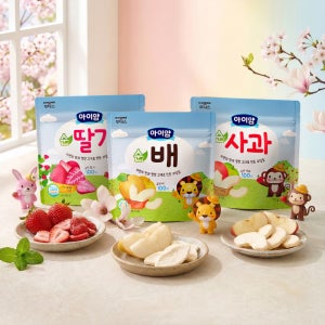 아이얌 동결건조 순과일칩세트 (순딸기, 순배, 순사과 각 3개씩 총 9개)