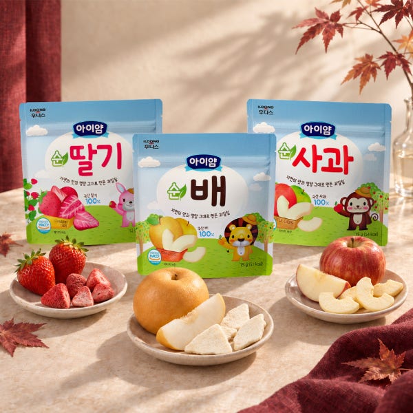 아이얌 동결건조 순과일칩세트 (순딸기, 순배, 순사과 각 3개씩 총 9개)