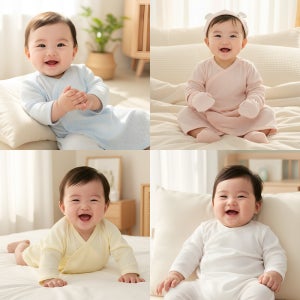 밤부메쉬 아기 신생아 배냇가운