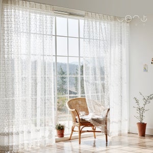 기장맞춤 홈인홈 드레시 자수 나비주름 레이스 커튼세트 특대형 370x230 Z72