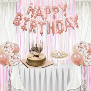 빅드림 오늘파티 Happy Birthday 생파 어린이집 이벤트 생일파티세트 로즈골드