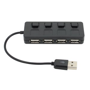 USB허브 4포트 USB여러개 확장 무전원 PC 노트북 포트 개별스위치 NX0355