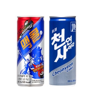 일화 맥콜 + 천연사이다 250ml X 각30캔