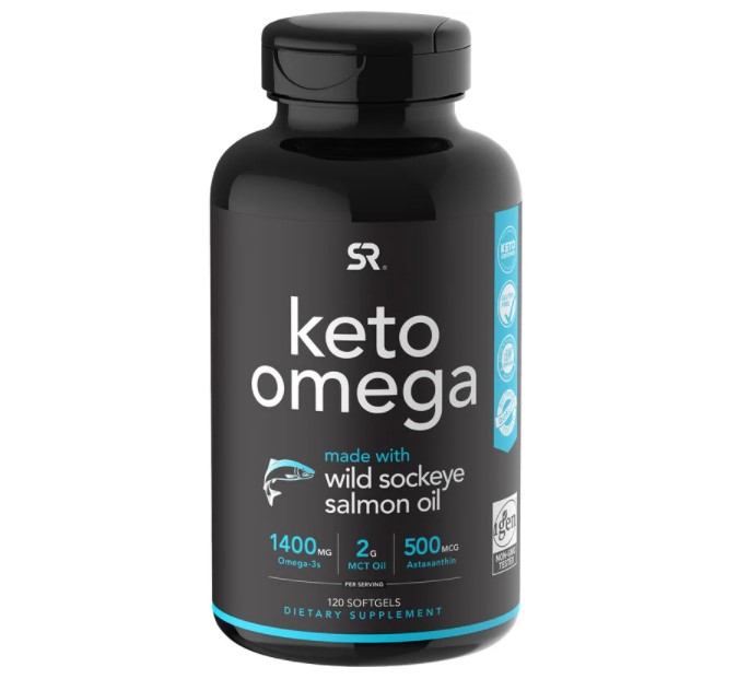 스포츠리서치 <b>케토 오메가</b> 120 소프트젤 야생 홍연어 오일 함유
