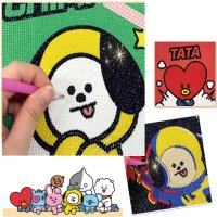 라인프렌즈 BTS 캐릭터 BT21 보석십자수 방탄소년단 큐빅 비즈 25x25