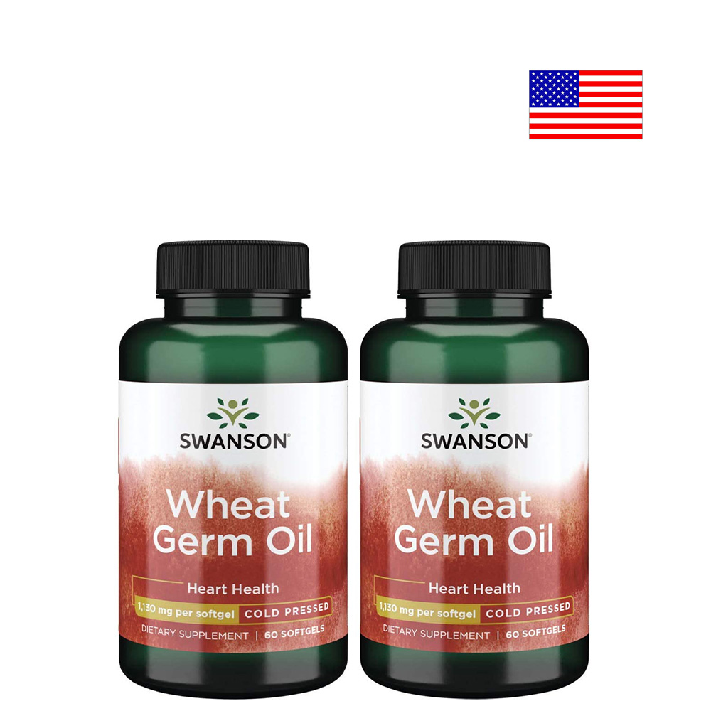 미국 Swanson Wheat Germ Oil <b>위트점오일 1130mg</b> 60캡슐x2통