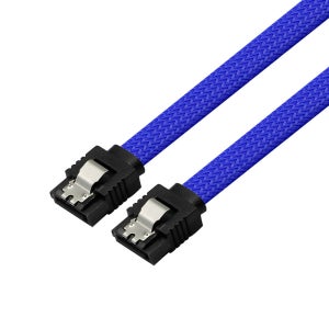 마하링크 SATA3케이블 6Gb/s Lock 그물망 블루 0.5M ML-S3MBL