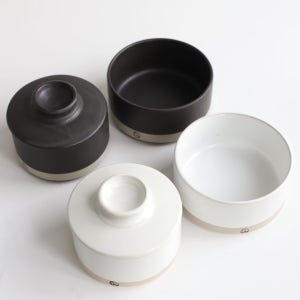 핸드메이드 도자기 윤도자기 뚜껑있는 일자 밥그릇 국그릇 세트