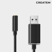 고급 USB 오디오 컨버터 - 4극 마이크/이어폰 usb젠더 / 사운드카드 변환젠더