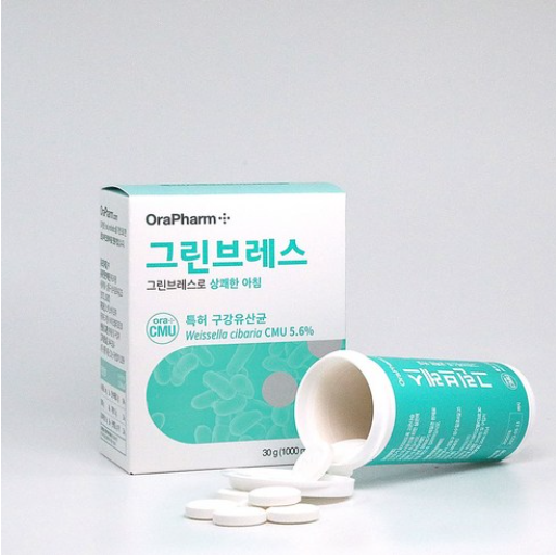 오라팜 그린브레스 구강유산균 구취제거 입냄새제거 1000mg x 30정