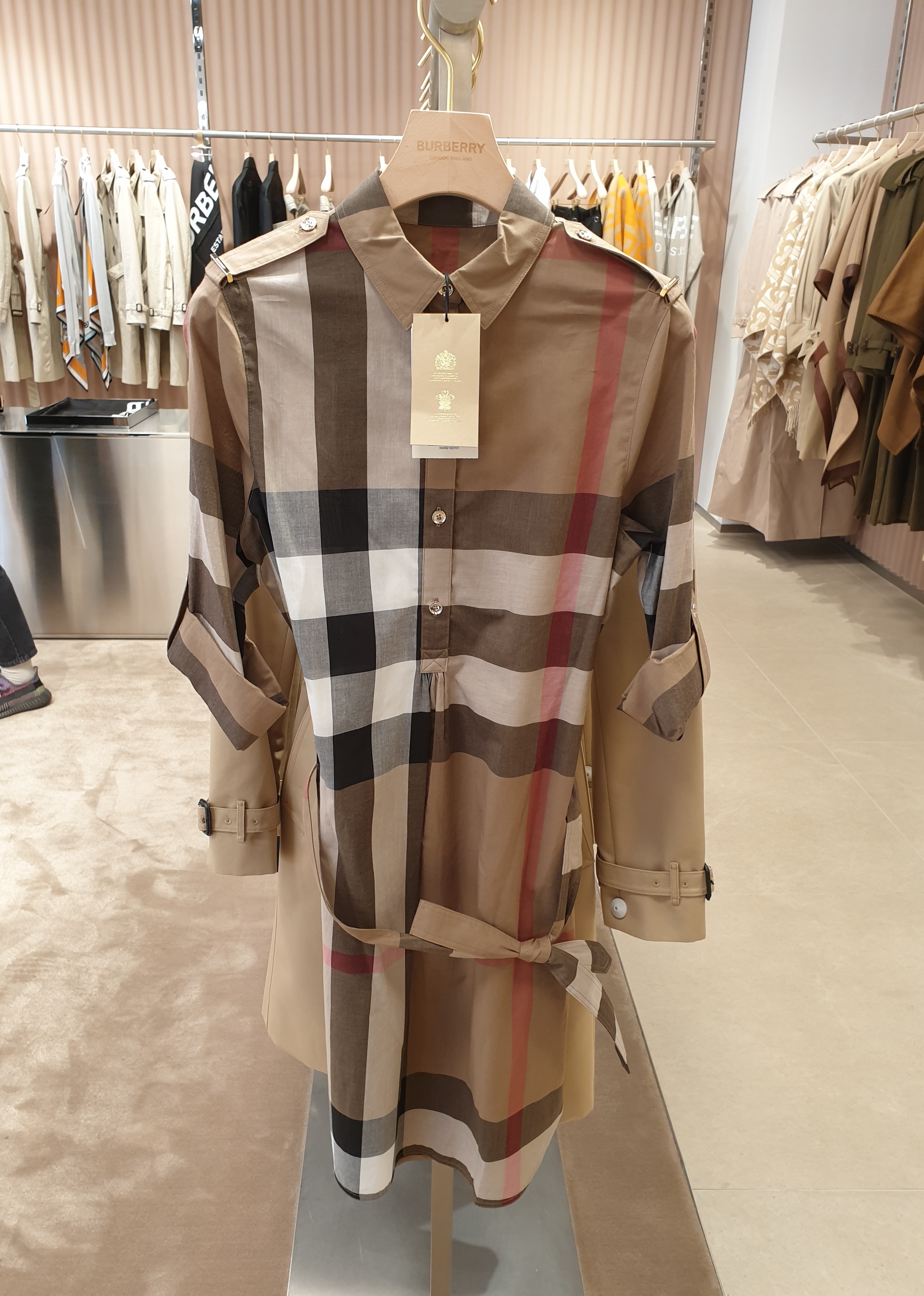 [재고정리]버버리 여성 켈시 체크 셔츠 원피스(영국 아울렛/관부가세 포함)