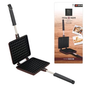 키친아트 티타늄 IH 와플팬 양면 팬 고급형 간식 크로플 토스트 샌드위치 인절미 꿀떡 가스렌지 인덕션