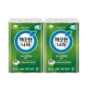 깨끗한나라 순수프리미엄 명가 30m 3겹 60롤 화장지 휴지