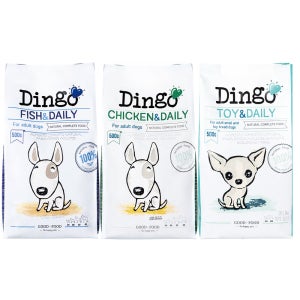 딩고 500g 강아지사료샘플 3종 택1 눈물 알러지 사료 장건강 치킨앤데일리