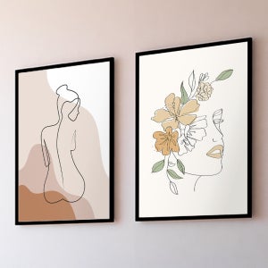 심플한 라인 아트 드로잉 인테리어 액자 감각적인 빈티지 포스터