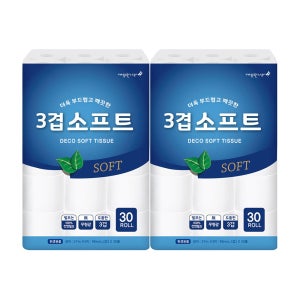 깨끗한나라 소프트 화장지 3겹 60롤 27m 두루마리 휴지