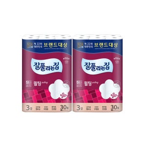 미래생활 잘풀리는집 퀼팅 3겹 화장지 60롤 30m 휴지