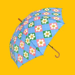 [위글위글] 튼튼한 대형 우드 장우산 - Smile_Argyle